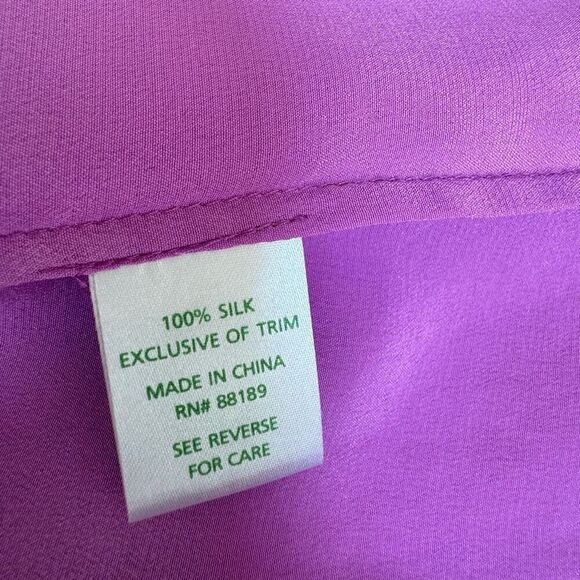 Lilly Pulitzer beaded neckline 100% silk pink/purple blouse size XS - Picture 5 of 10